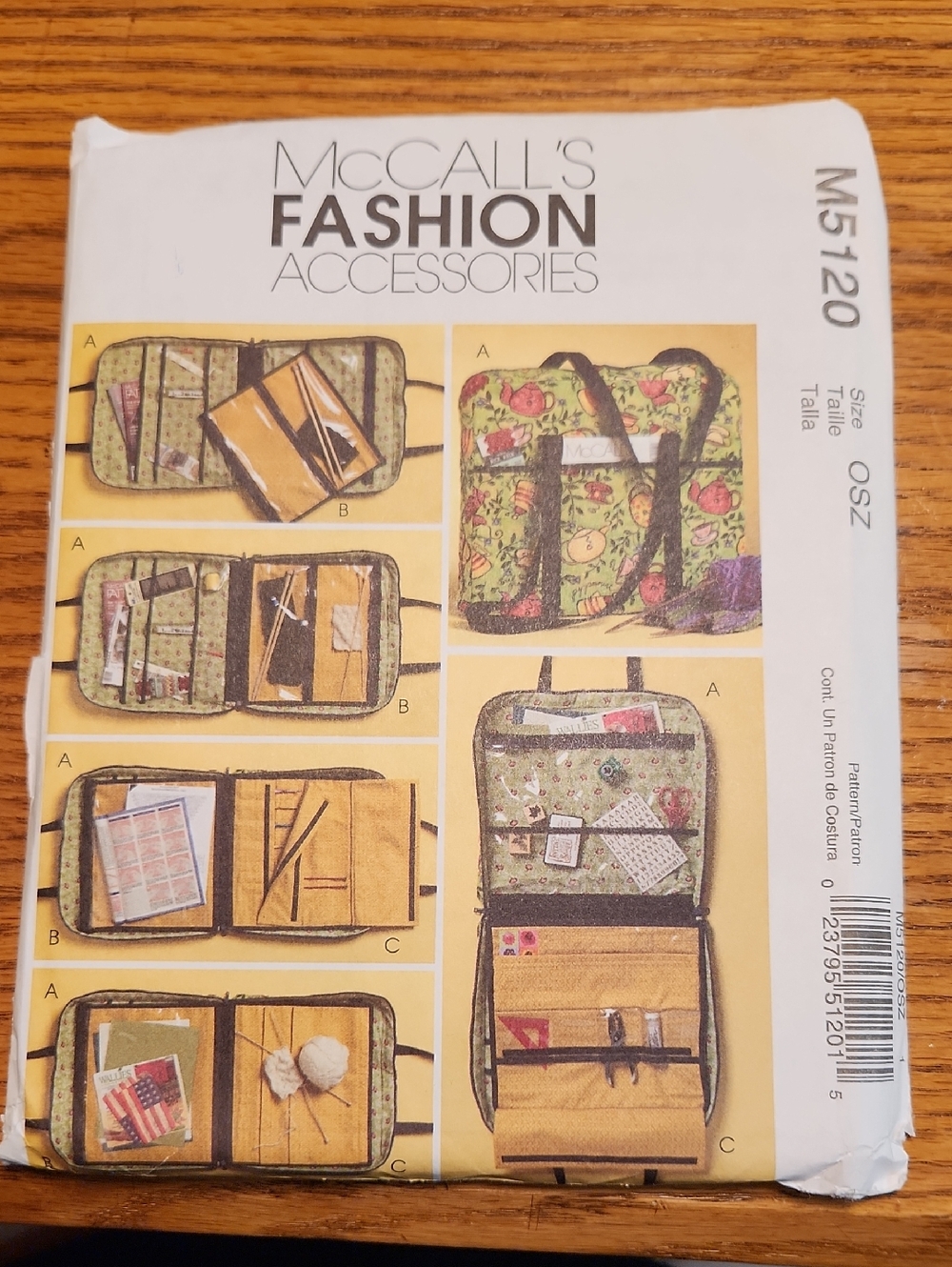 McCall's Fashion Accessories Organizer Sewing Pattern M5120 - Uncut